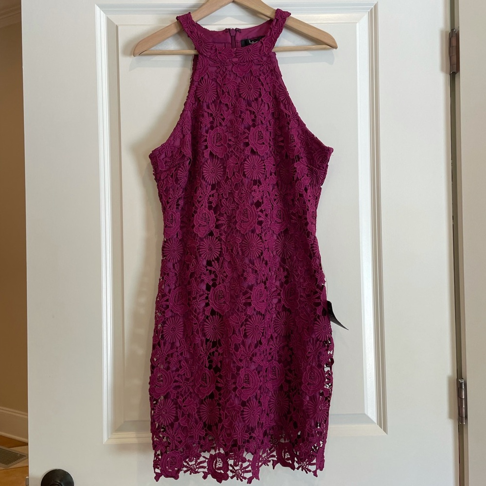 Lulu's Magenta Lace Dress